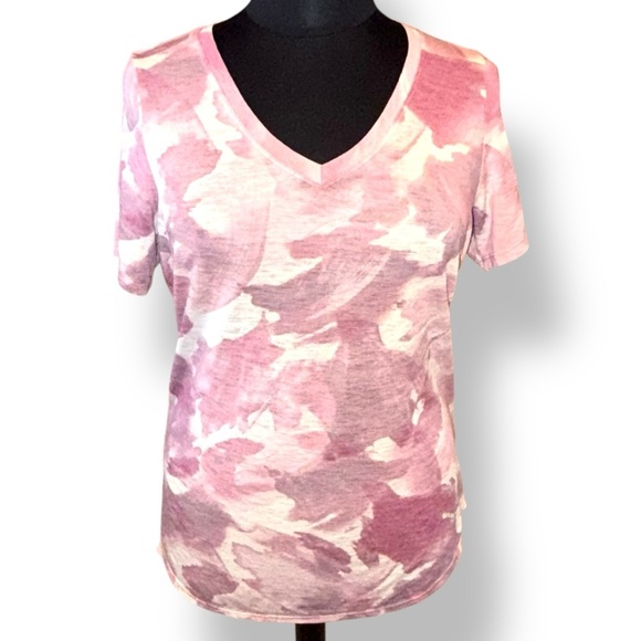 ATHLETA Breezy Scoop V-Neck Tee T-Shirt - Chroma Bashful Rose XL Tall - Picture 1 of 13
